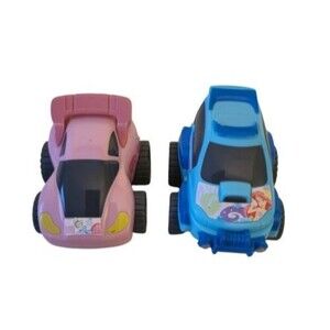Lot of 2 Disney Store Princess Turbo Cars Blue Little Mermaid Pink Cinderella